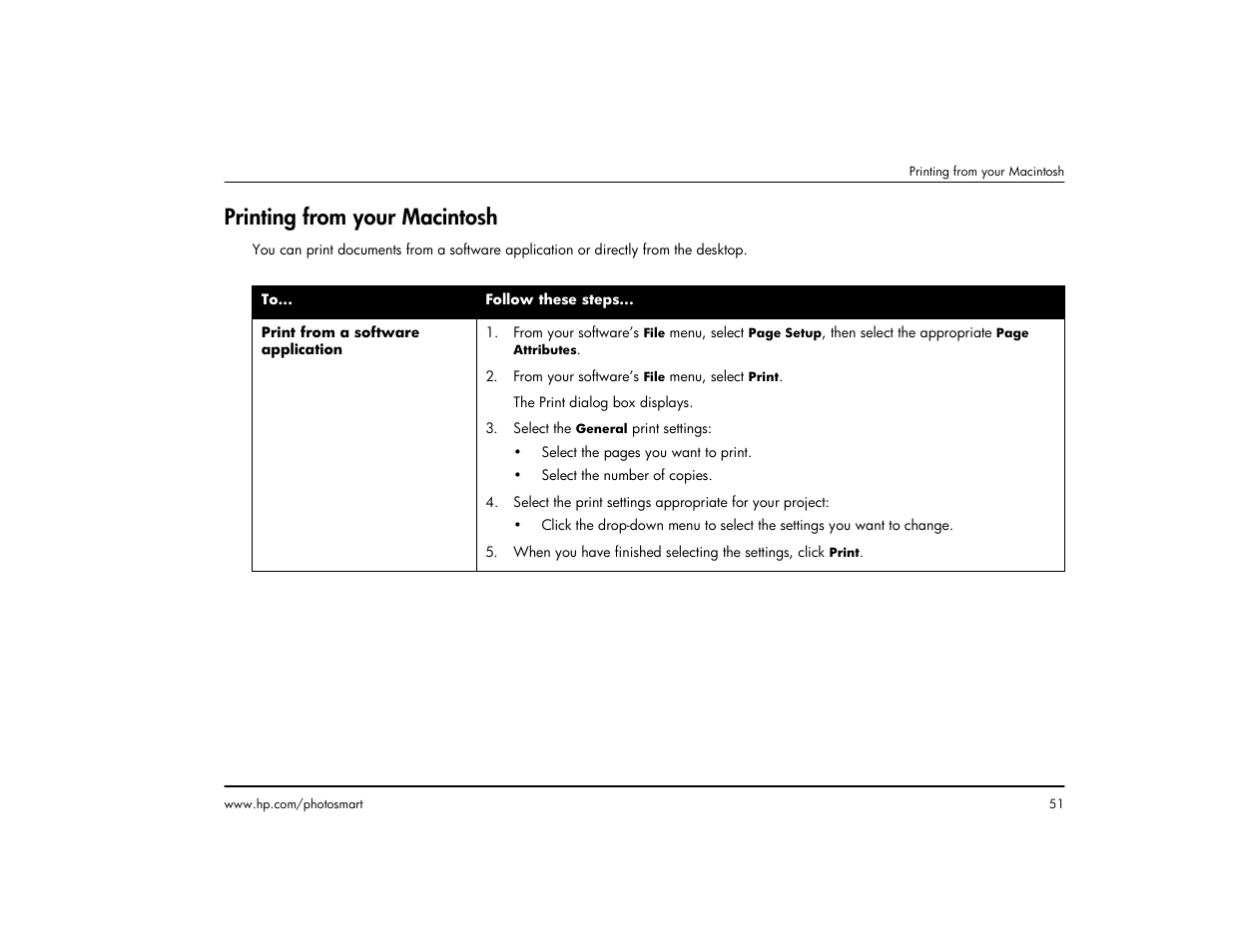 Printing from your macintosh | HP 1215 User Manual | Page 57 / 127