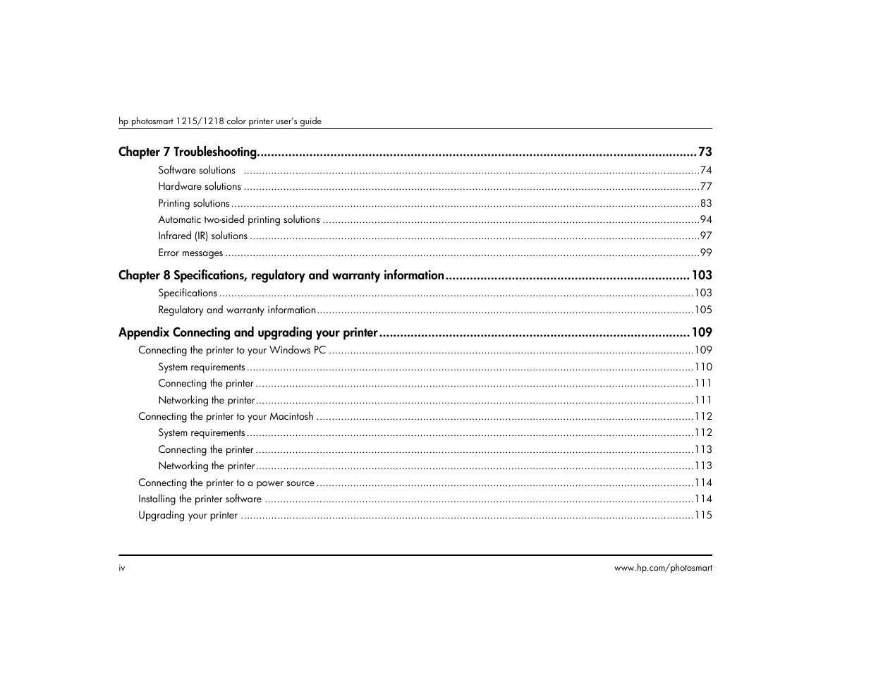 HP 1215 User Manual | Page 6 / 127
