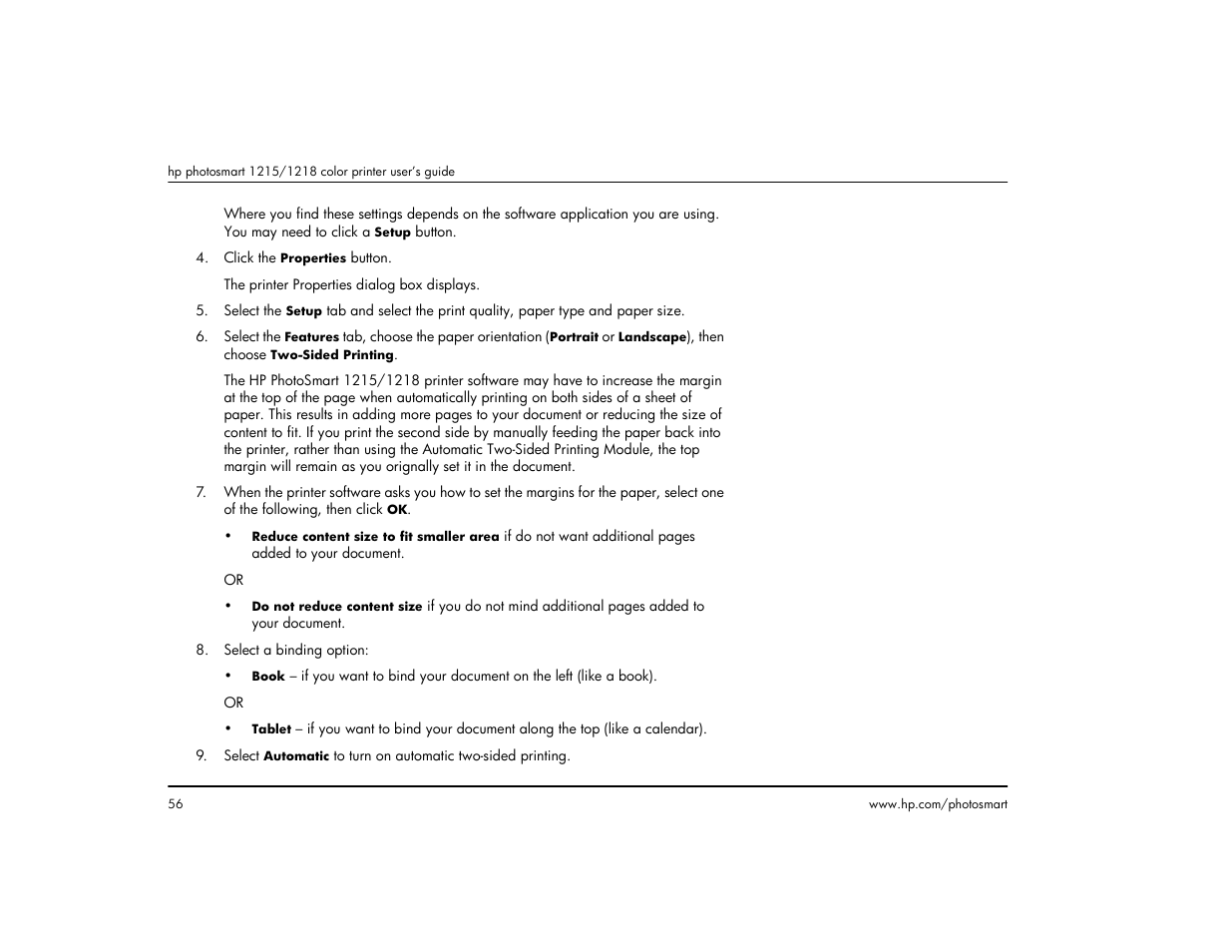 HP 1215 User Manual | Page 62 / 127