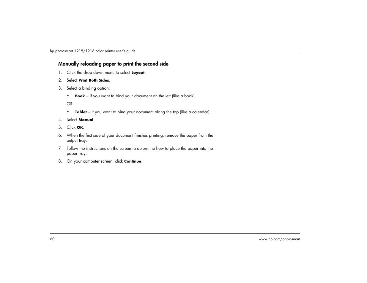 HP 1215 User Manual | Page 66 / 127