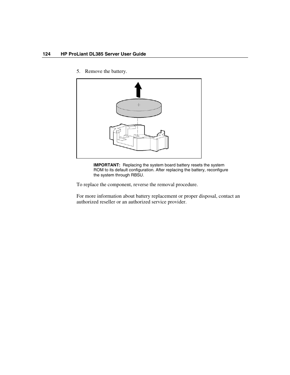 HP ProLiant DL385 User Manual | Page 124 / 174