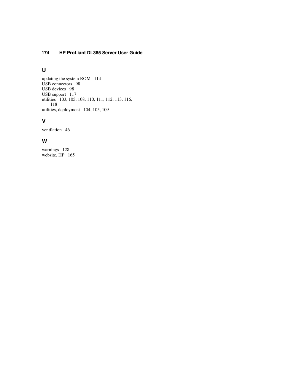 HP ProLiant DL385 User Manual | Page 174 / 174