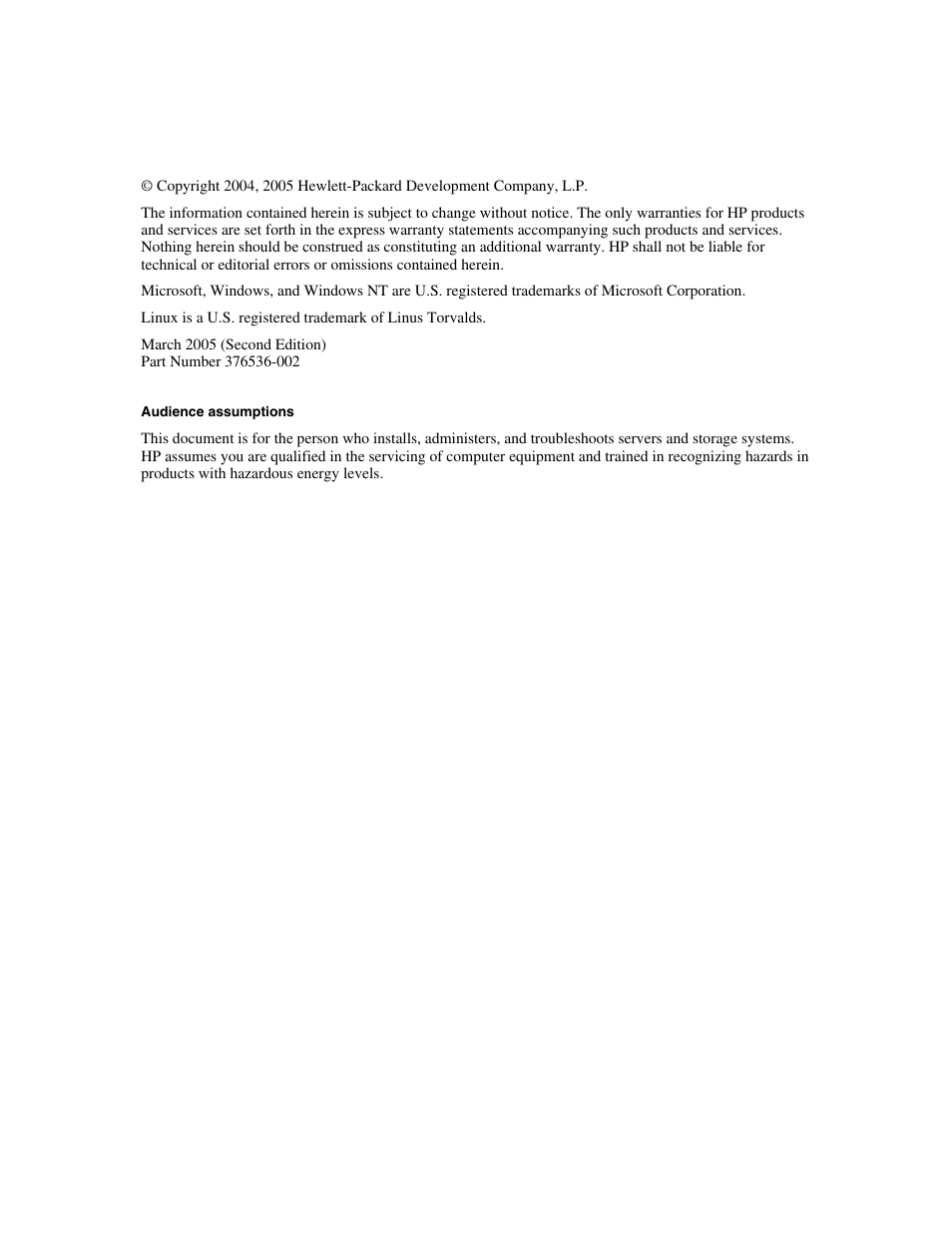 Notice | HP ProLiant DL385 User Manual | Page 2 / 174