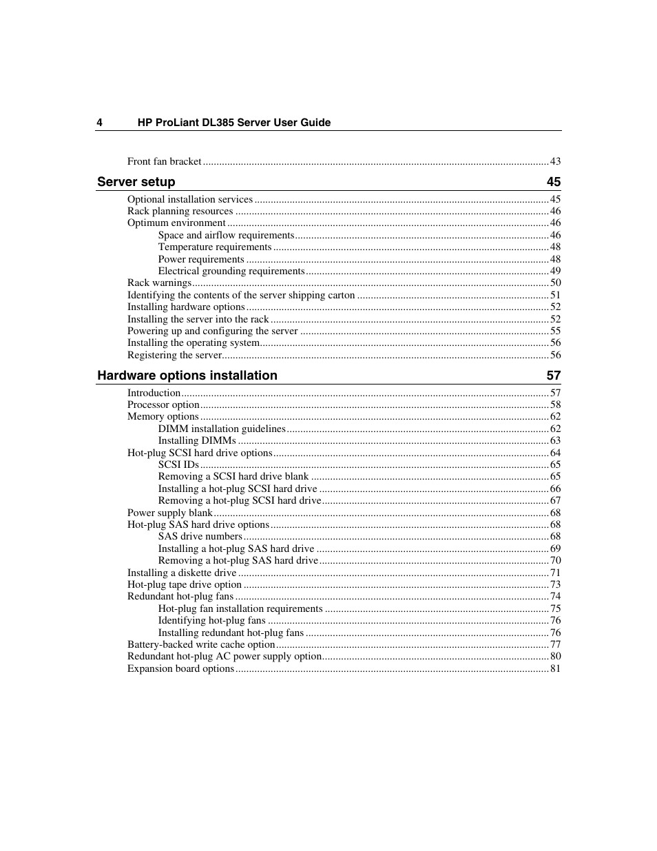 HP ProLiant DL385 User Manual | Page 4 / 174