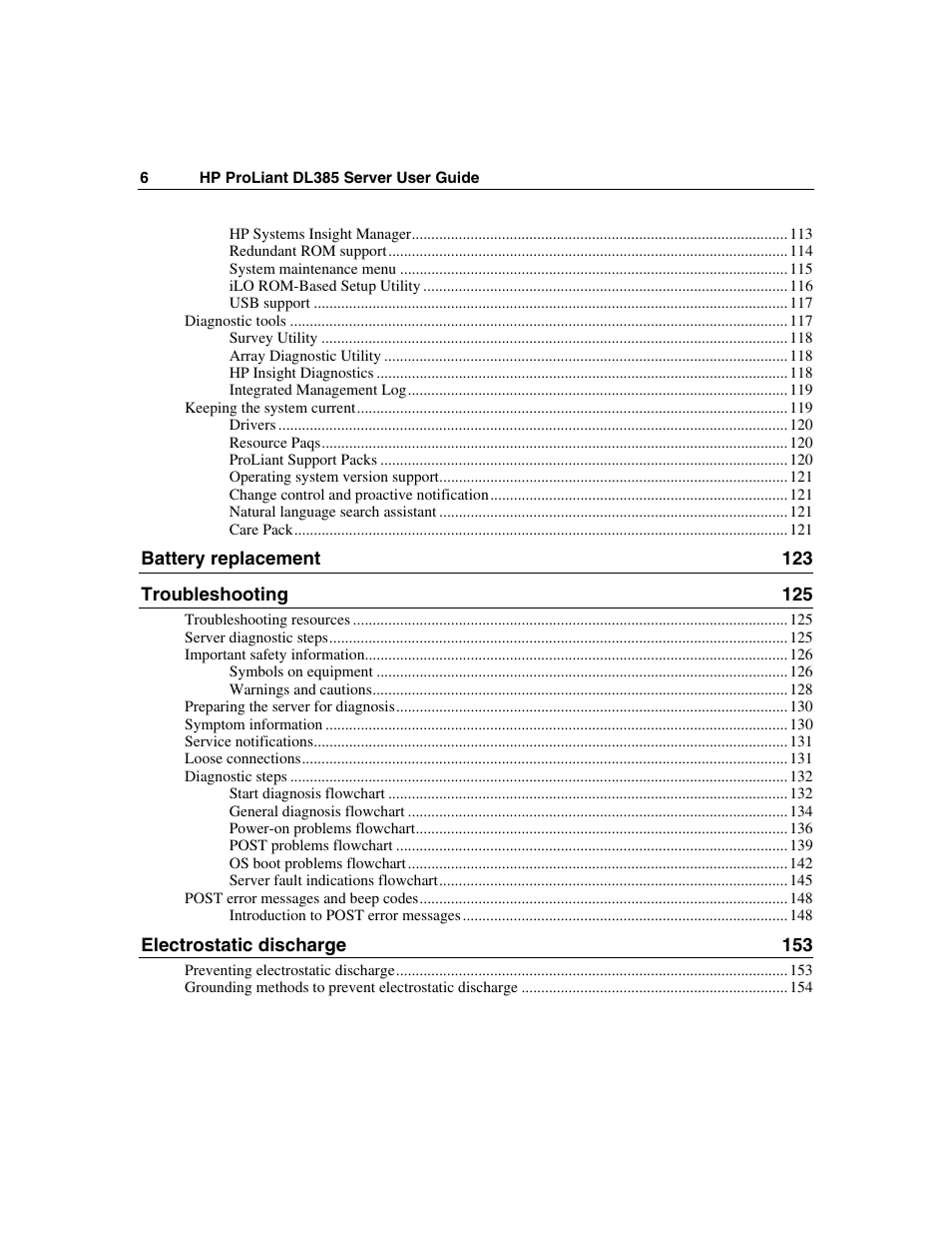 HP ProLiant DL385 User Manual | Page 6 / 174