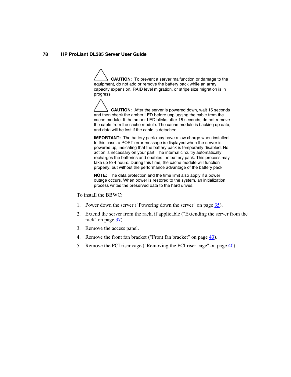 HP ProLiant DL385 User Manual | Page 78 / 174