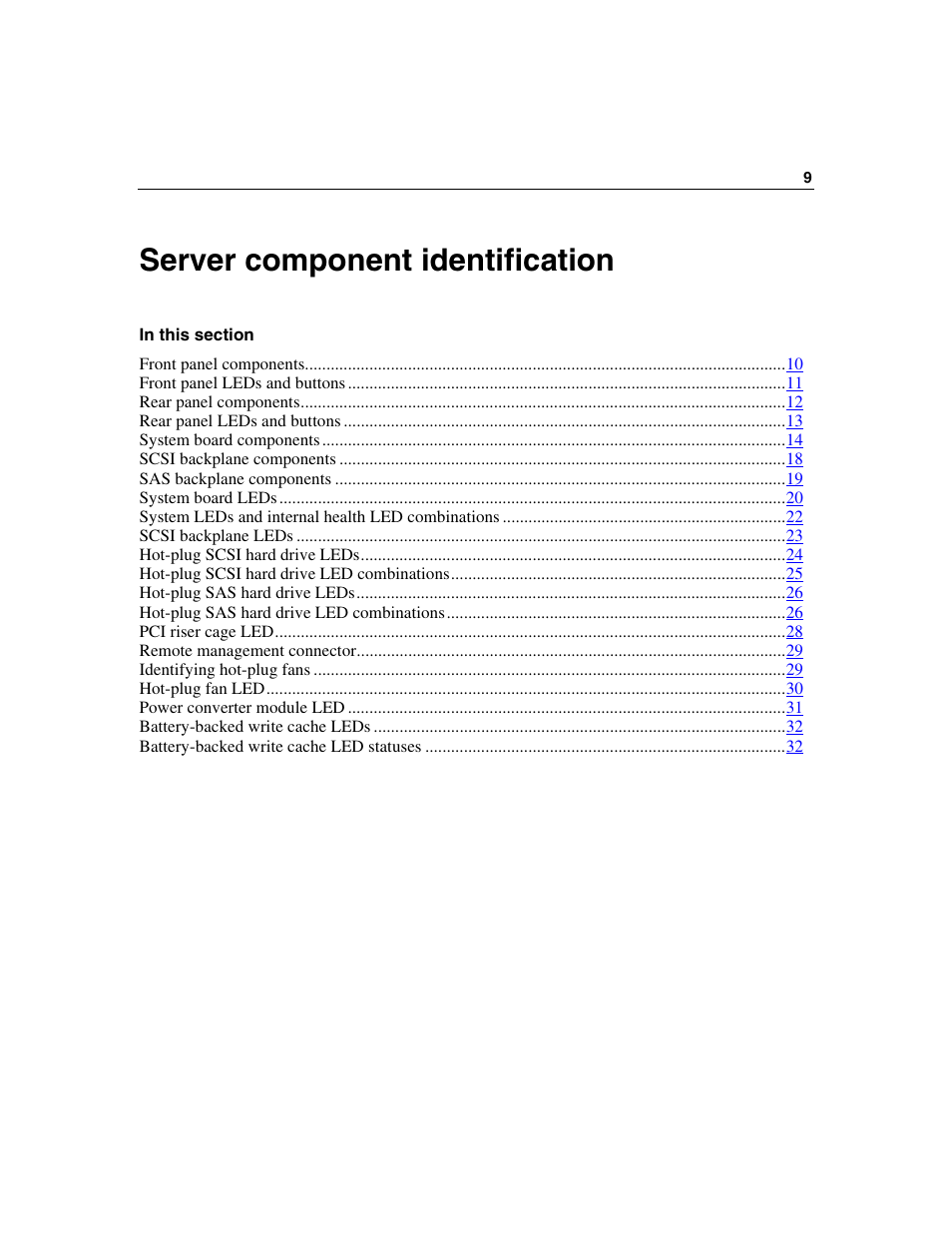 Server component identification | HP ProLiant DL385 User Manual | Page 9 / 174