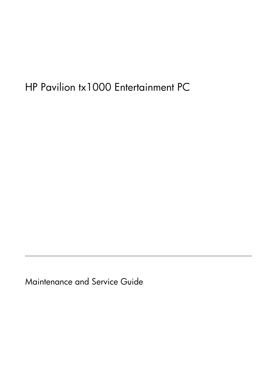 HP TX1000 User Manual | 131 pages