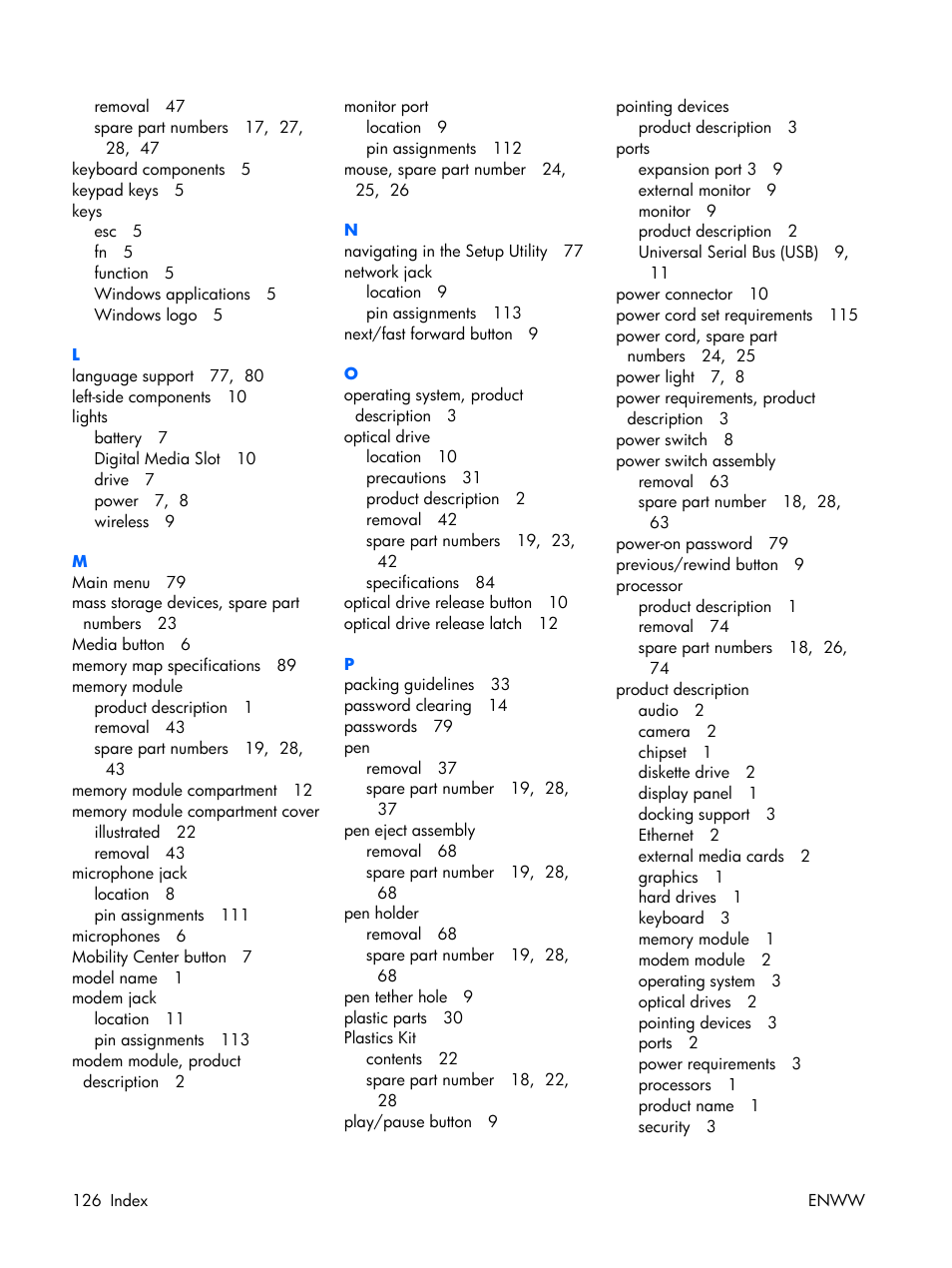 HP TX1000 User Manual | Page 130 / 131