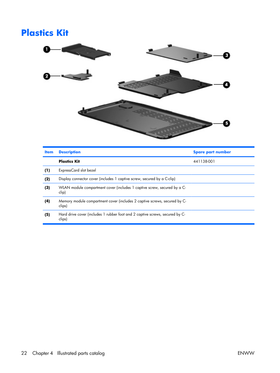 Plastics kit | HP TX1000 User Manual | Page 27 / 131