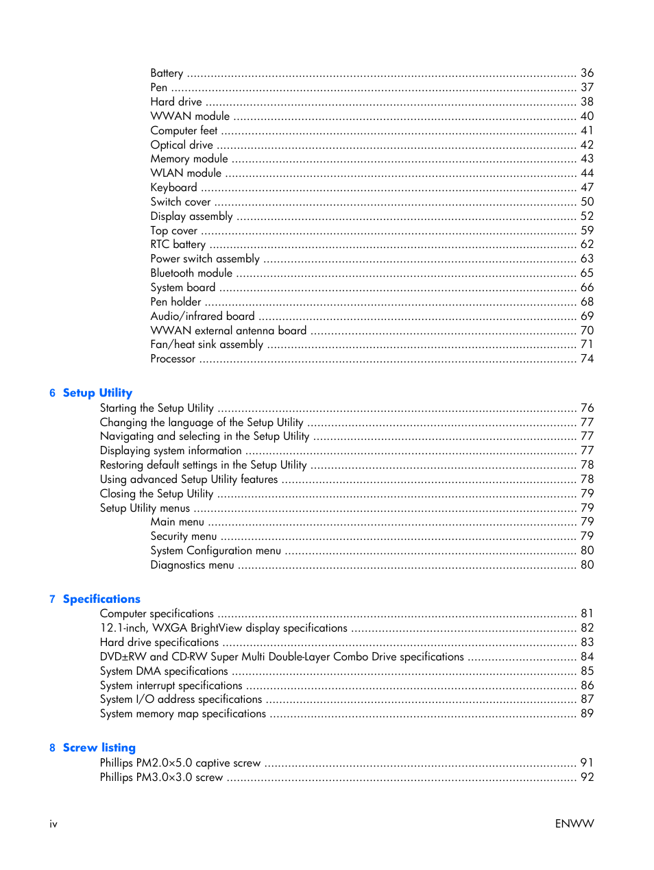 HP TX1000 User Manual | Page 4 / 131