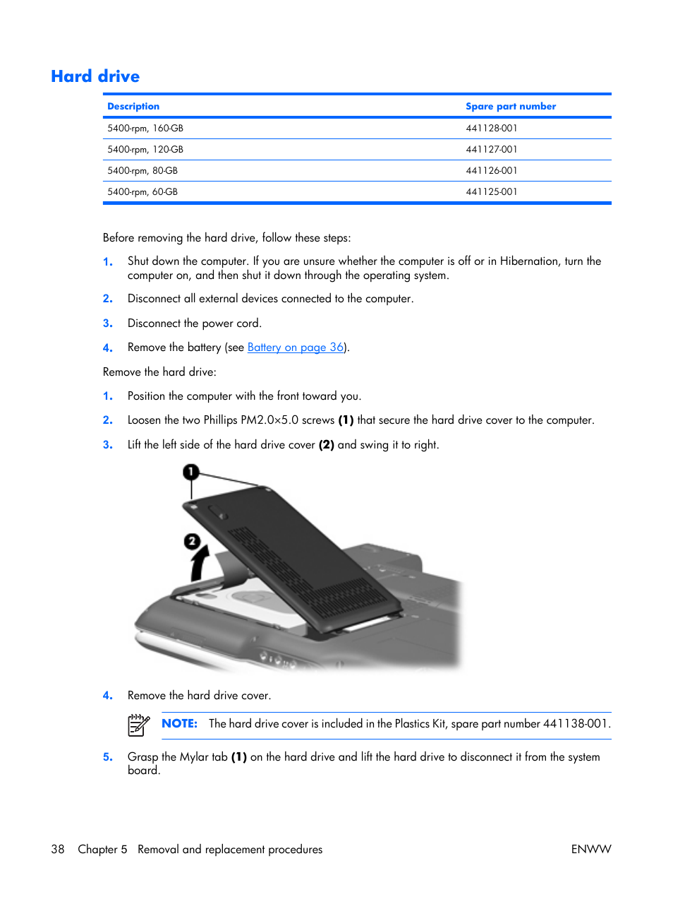 Hard drive | HP TX1000 User Manual | Page 43 / 131