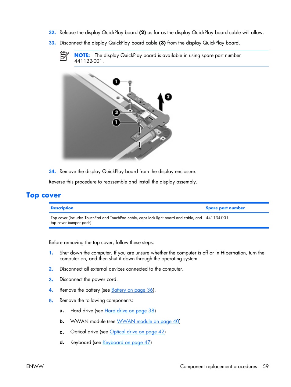 Top cover | HP TX1000 User Manual | Page 64 / 131