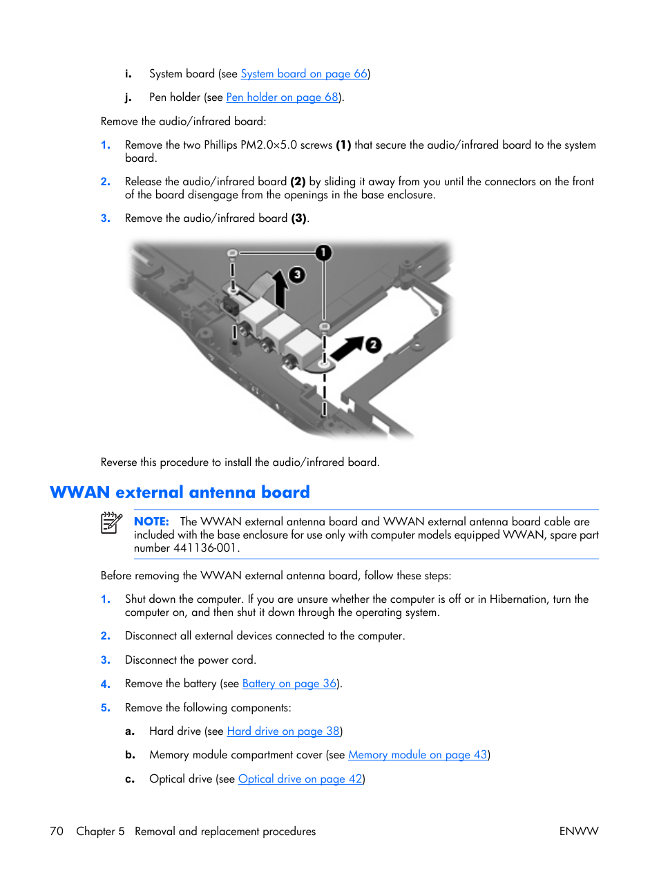 Wwan external antenna board | HP TX1000 User Manual | Page 75 / 131