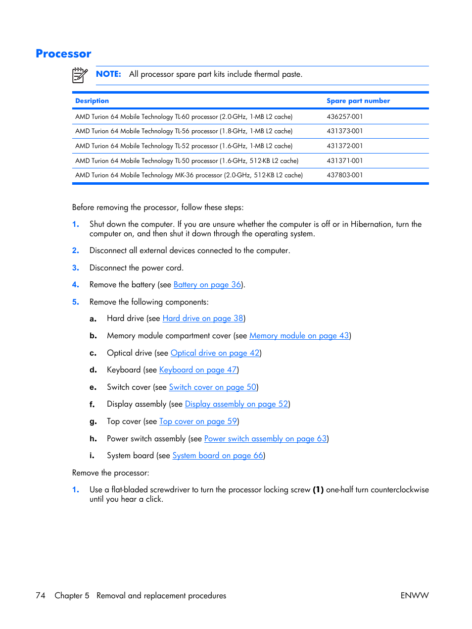 Processor | HP TX1000 User Manual | Page 79 / 131