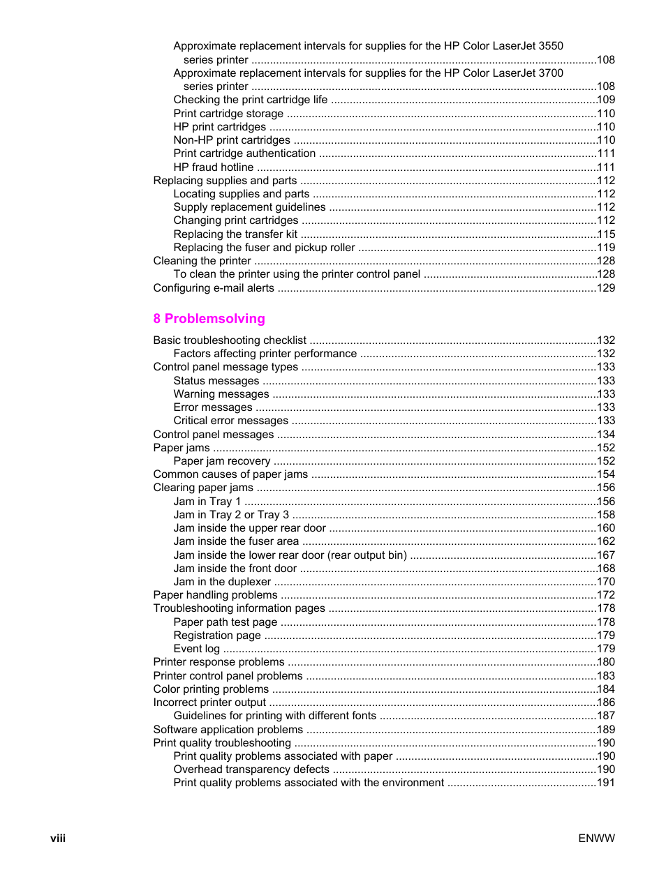 HP 3550 User Manual | Page 10 / 250