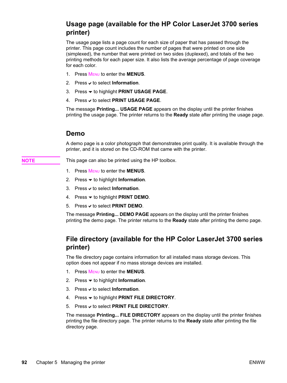 Demo | HP 3550 User Manual | Page 104 / 250