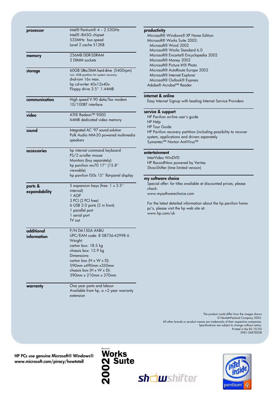 HP Pavilion 743.uk User Manual | Page 2 / 2