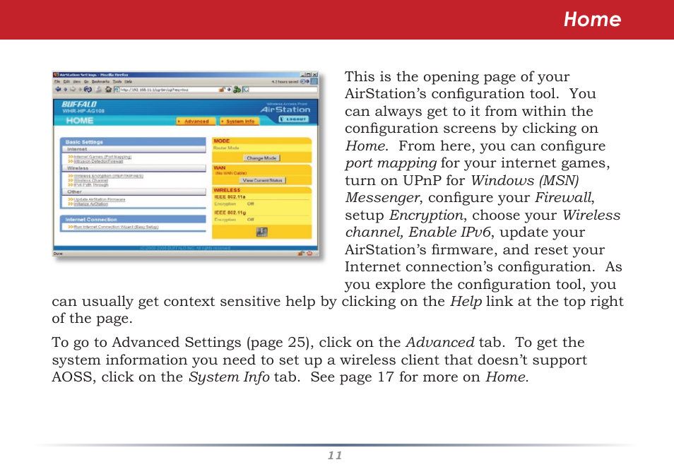 Home | HP WHR-HP-AG108 User Manual | Page 11 / 88