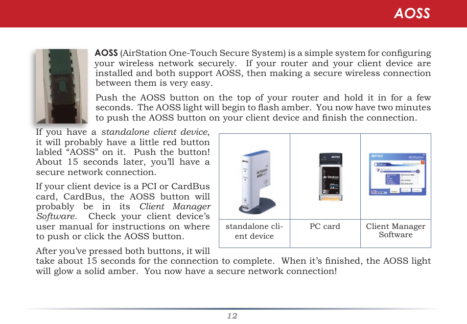Aoss | HP WHR-HP-AG108 User Manual | Page 12 / 88