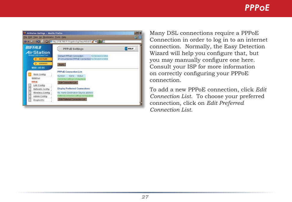 Pppoe | HP WHR-HP-AG108 User Manual | Page 27 / 88