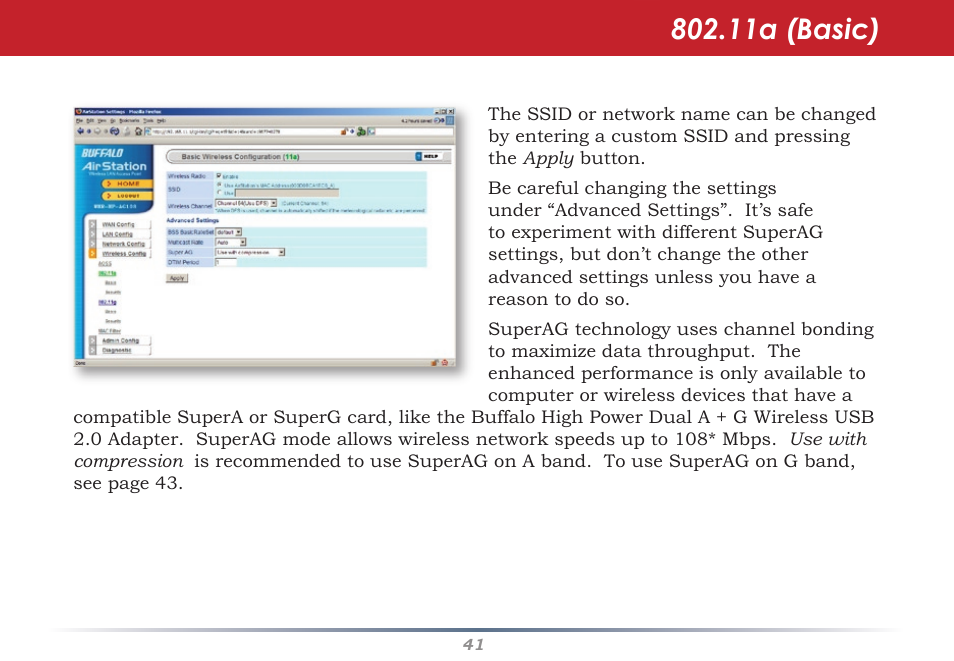 11a (basic) | HP WHR-HP-AG108 User Manual | Page 41 / 88