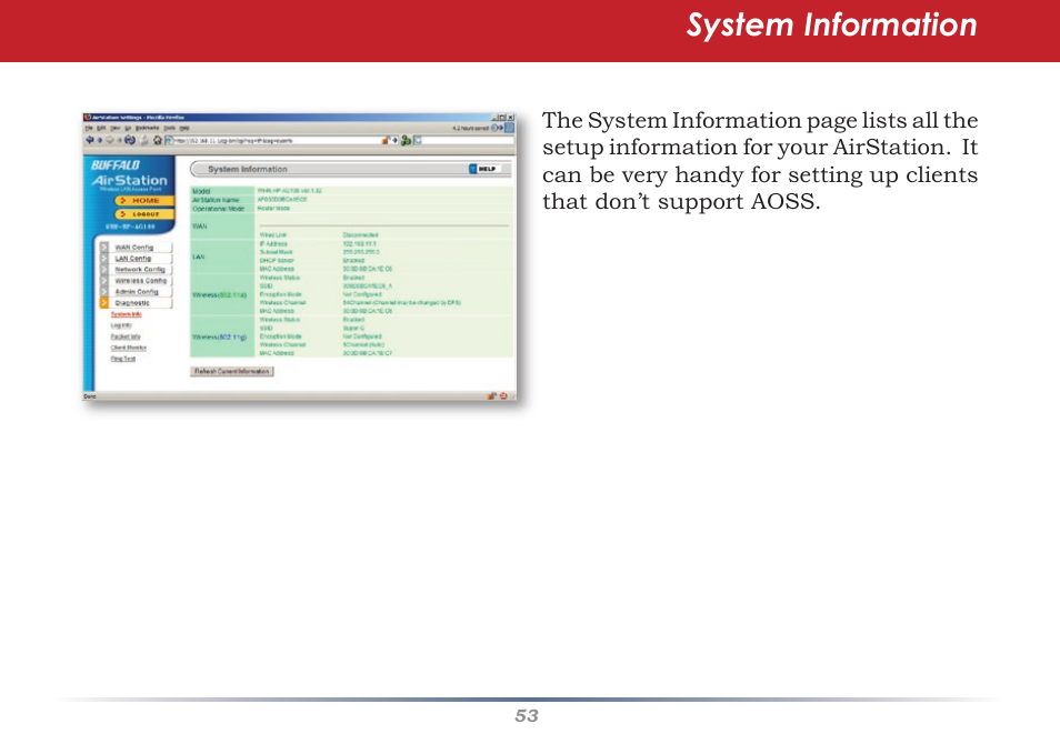 System information | HP WHR-HP-AG108 User Manual | Page 53 / 88