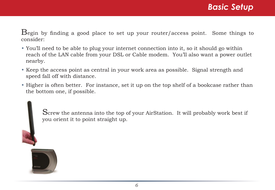 Basic setup | HP WHR-HP-AG108 User Manual | Page 6 / 88