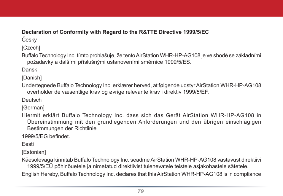 HP WHR-HP-AG108 User Manual | Page 79 / 88