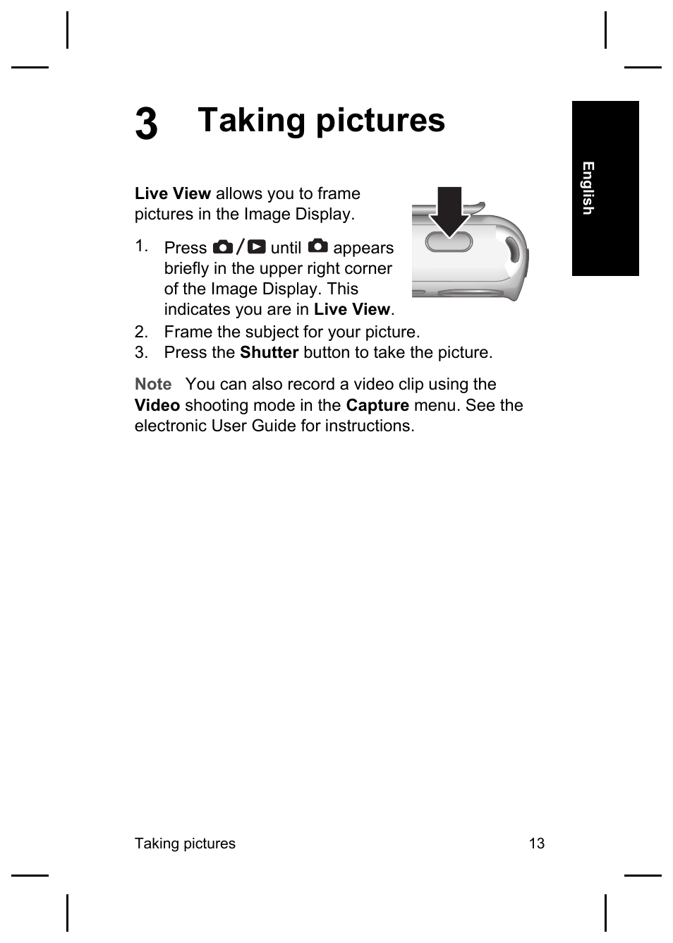 Taking pictures | HP E427 User Manual | Page 15 / 44