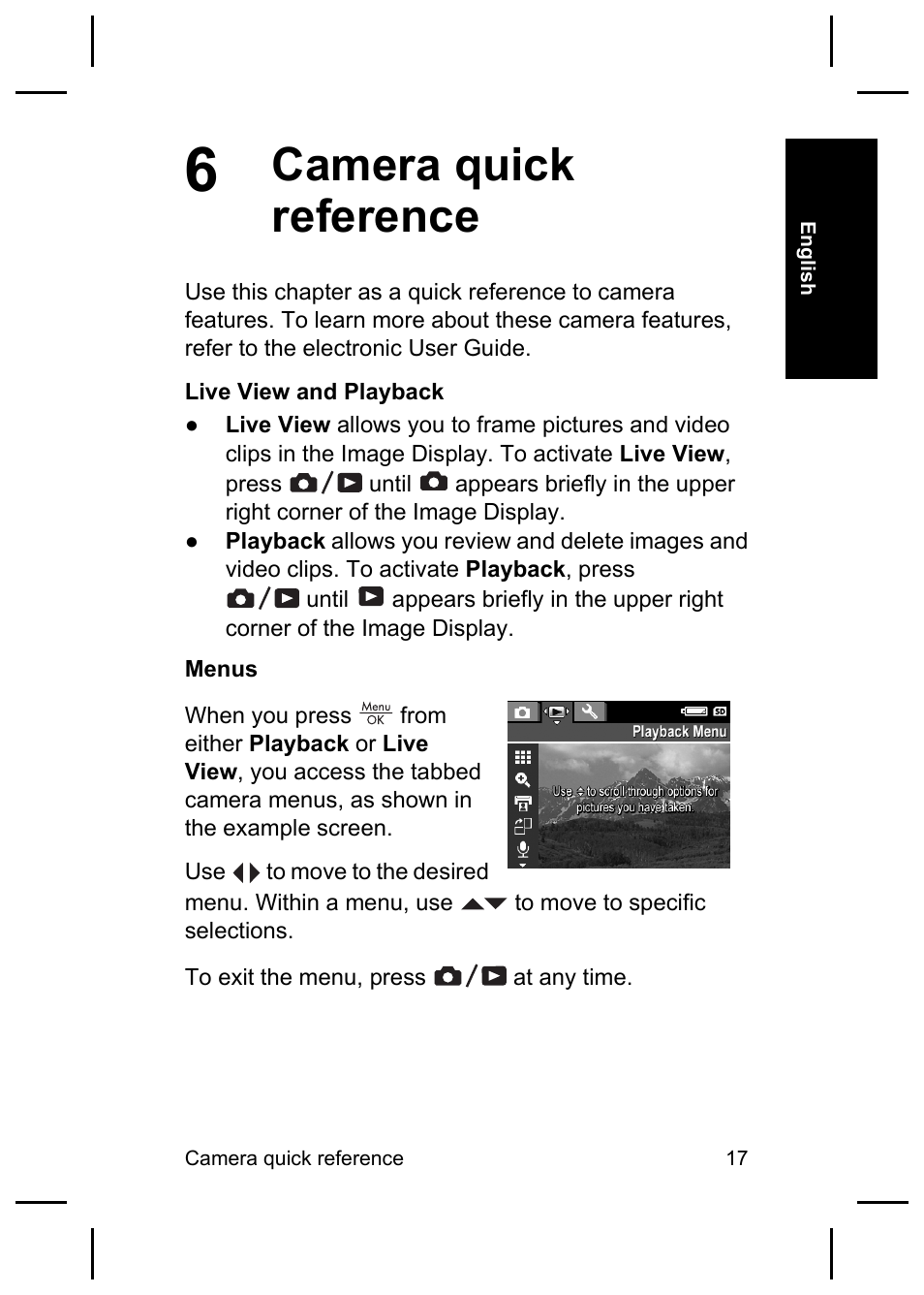 Camera quick reference | HP E427 User Manual | Page 19 / 44