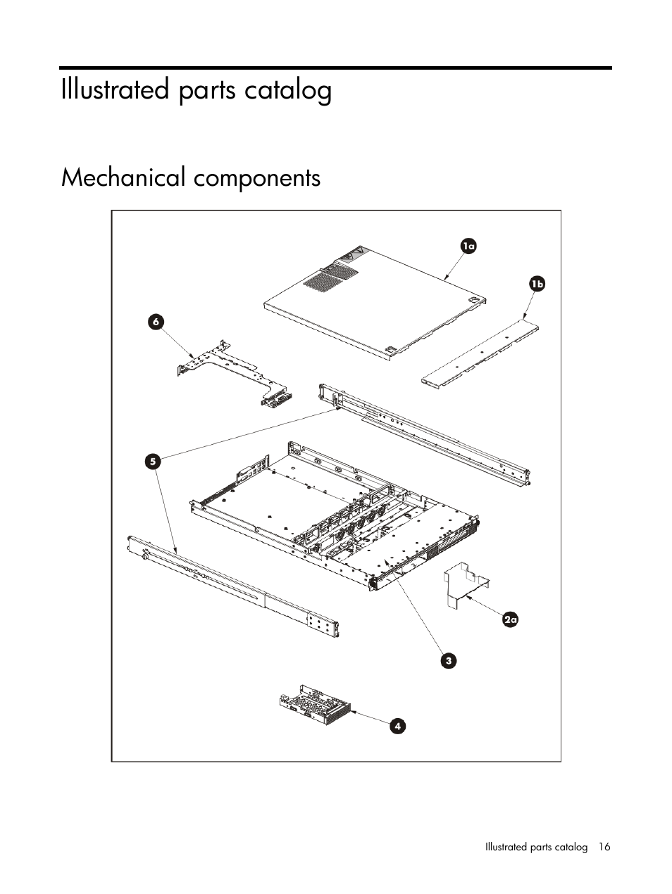 Illustrated parts catalog, Mechanical components | HP DL120 User Manual | Page 16 / 108