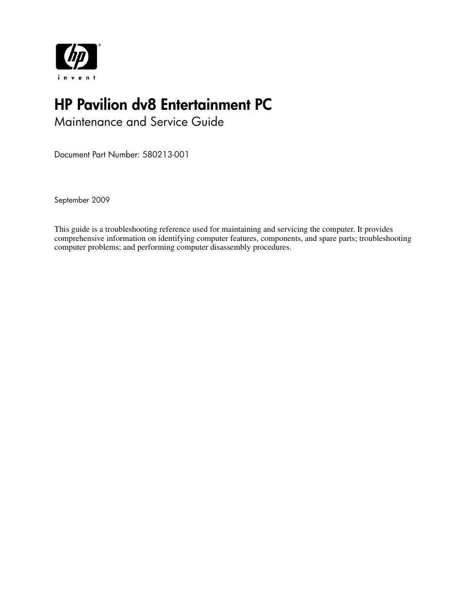 HP PAVILION DV8 User Manual | 148 pages