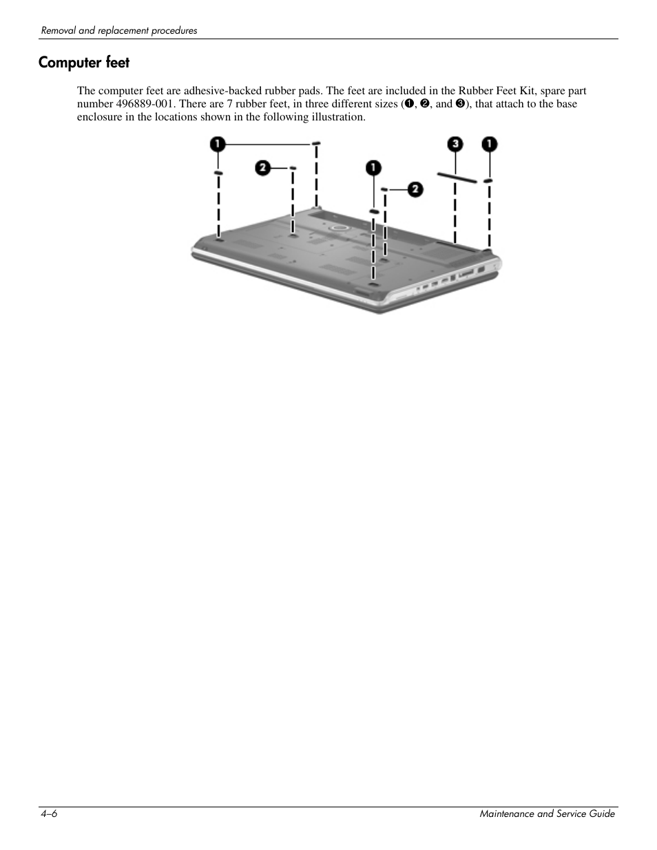 Computer feet, Computer feet –6 | HP PAVILION DV8 User Manual | Page 40 / 148