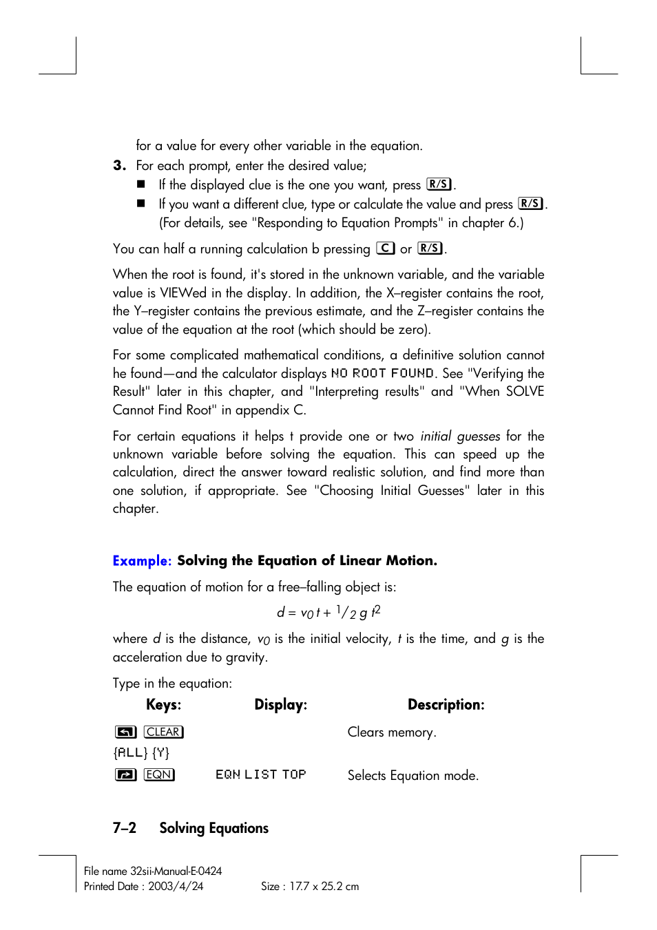 HP 32SII User Manual | Page 112 / 376