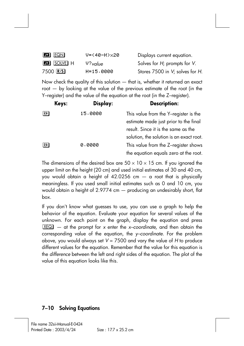 HP 32SII User Manual | Page 120 / 376