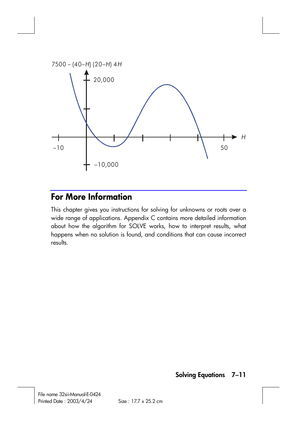 For more information | HP 32SII User Manual | Page 121 / 376