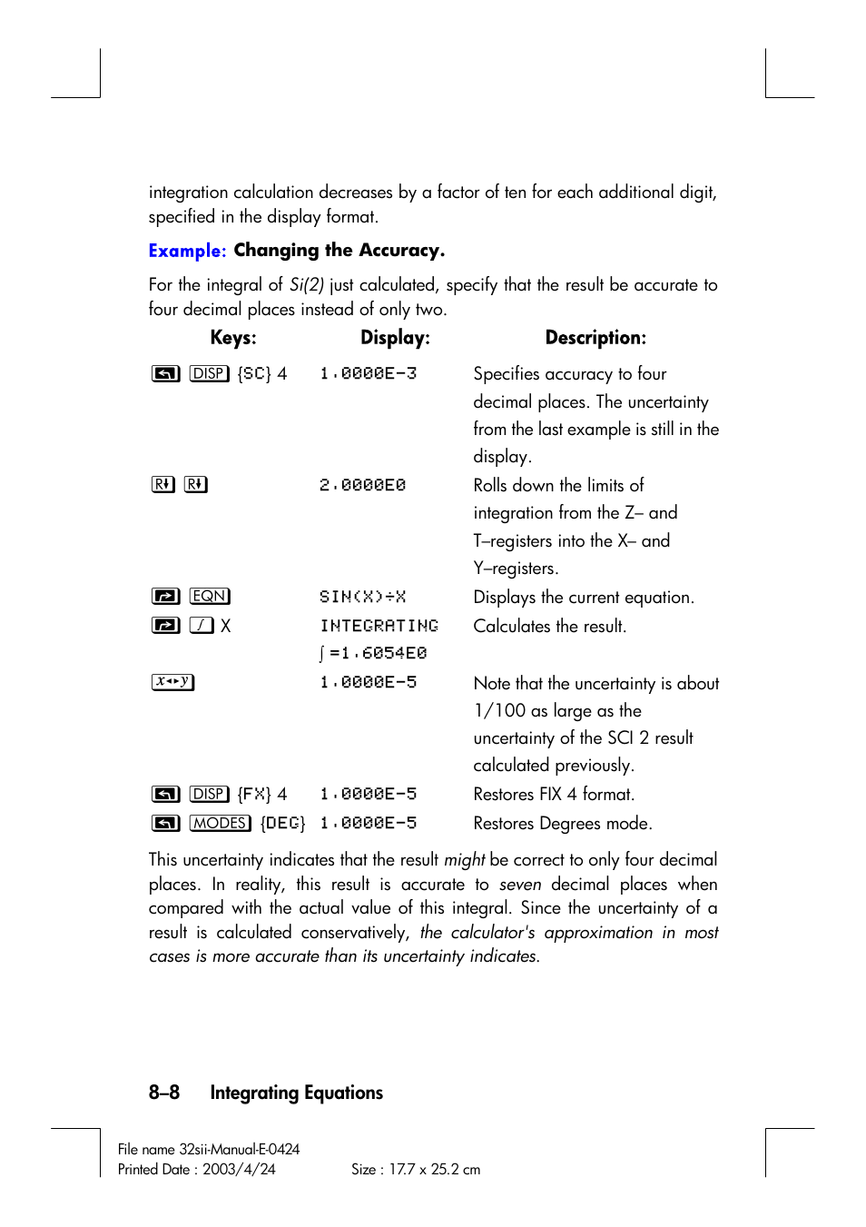 HP 32SII User Manual | Page 130 / 376