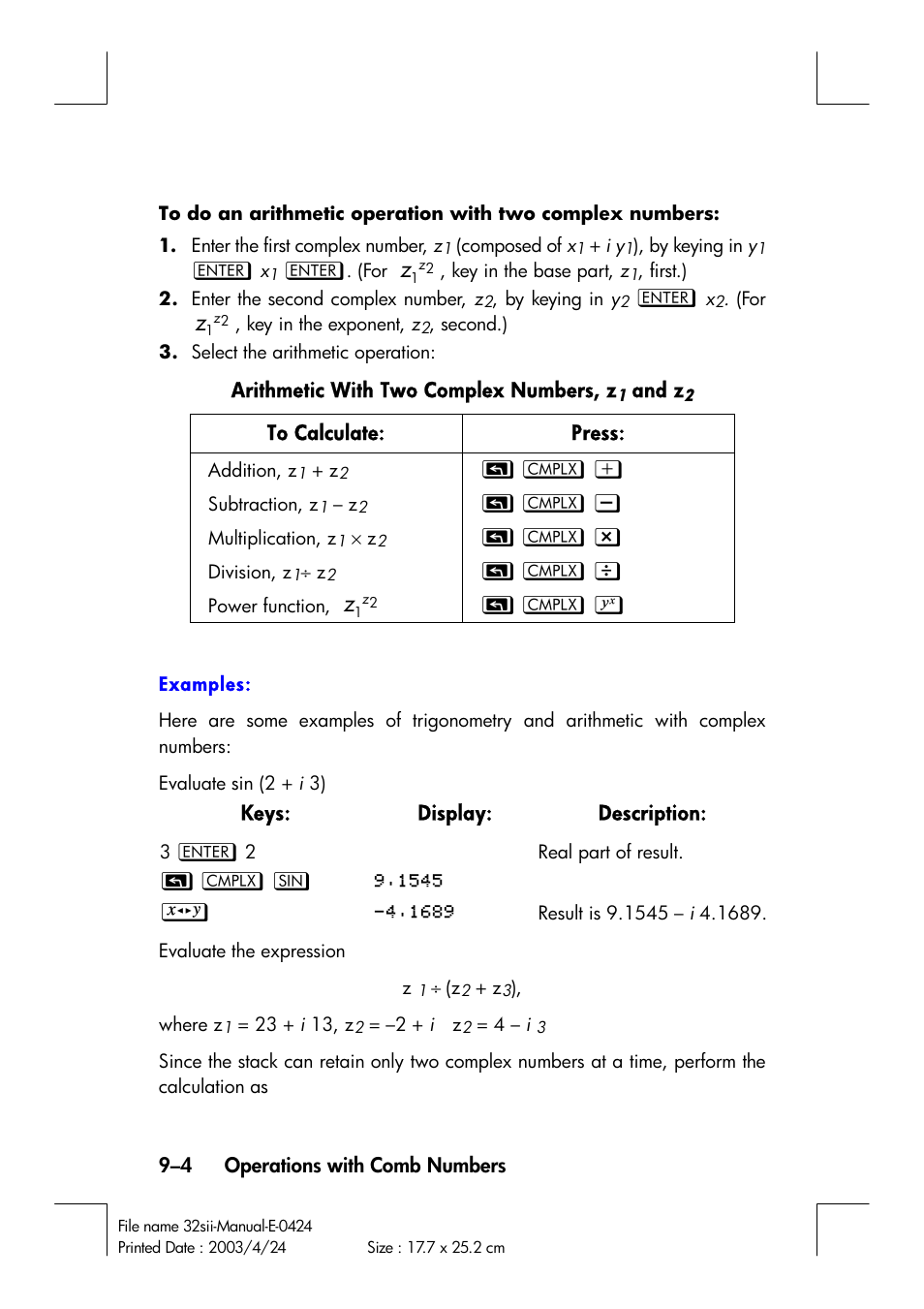 HP 32SII User Manual | Page 136 / 376