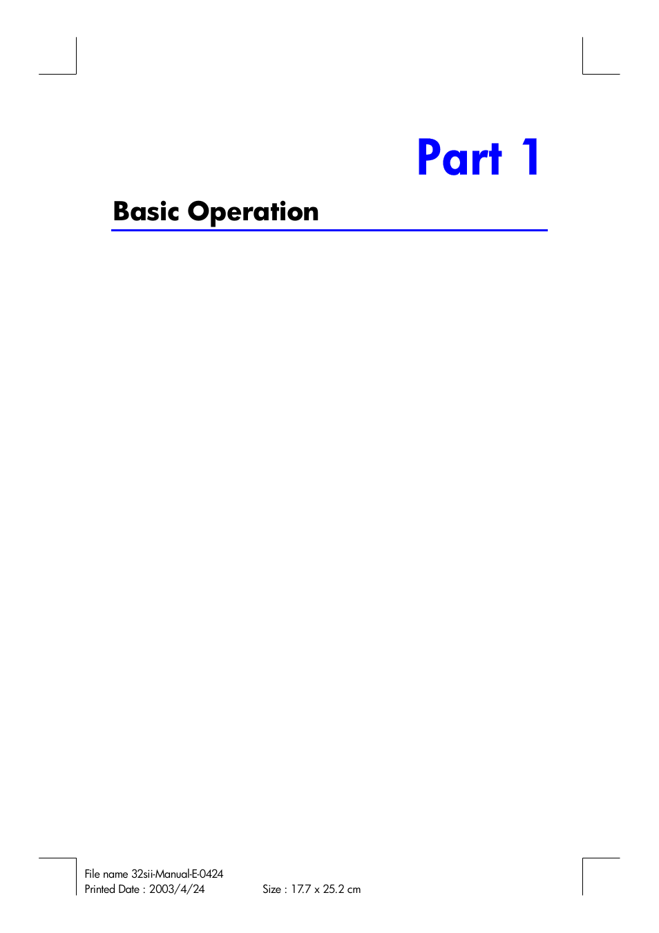 Part 1, Basic operation | HP 32SII User Manual | Page 15 / 376