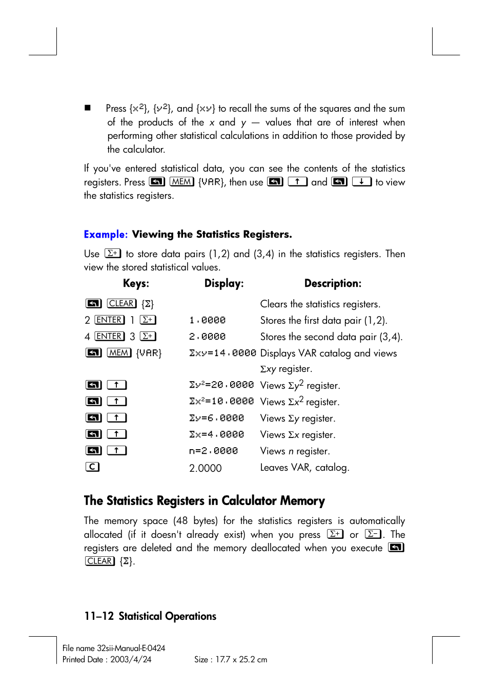 HP 32SII User Manual | Page 160 / 376