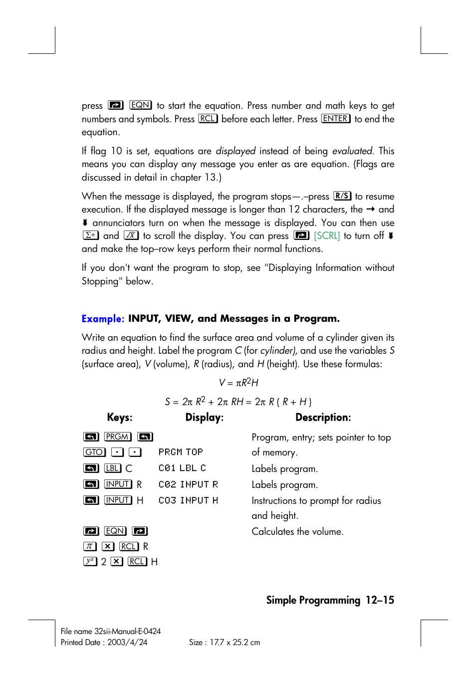 HP 32SII User Manual | Page 177 / 376