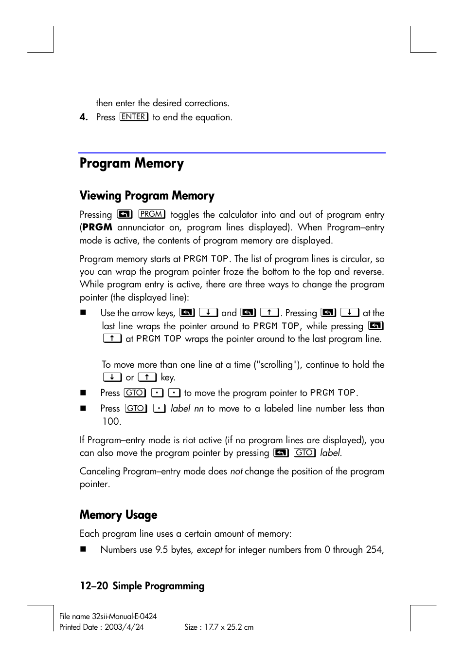 HP 32SII User Manual | Page 182 / 376