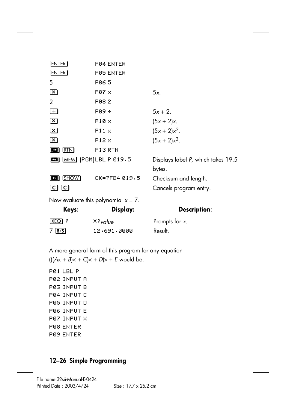 HP 32SII User Manual | Page 188 / 376
