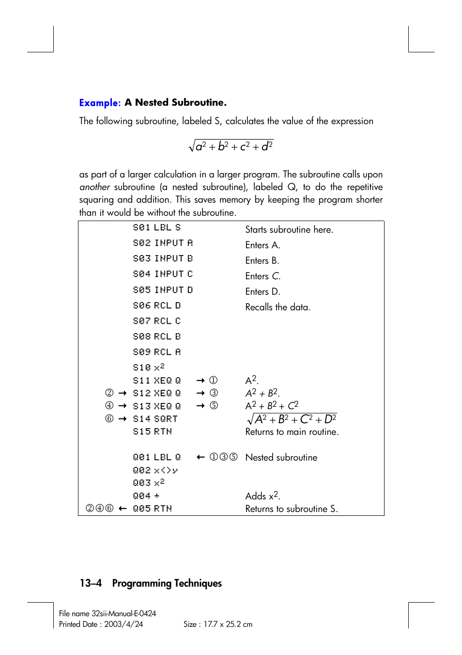 Dc b a | HP 32SII User Manual | Page 194 / 376