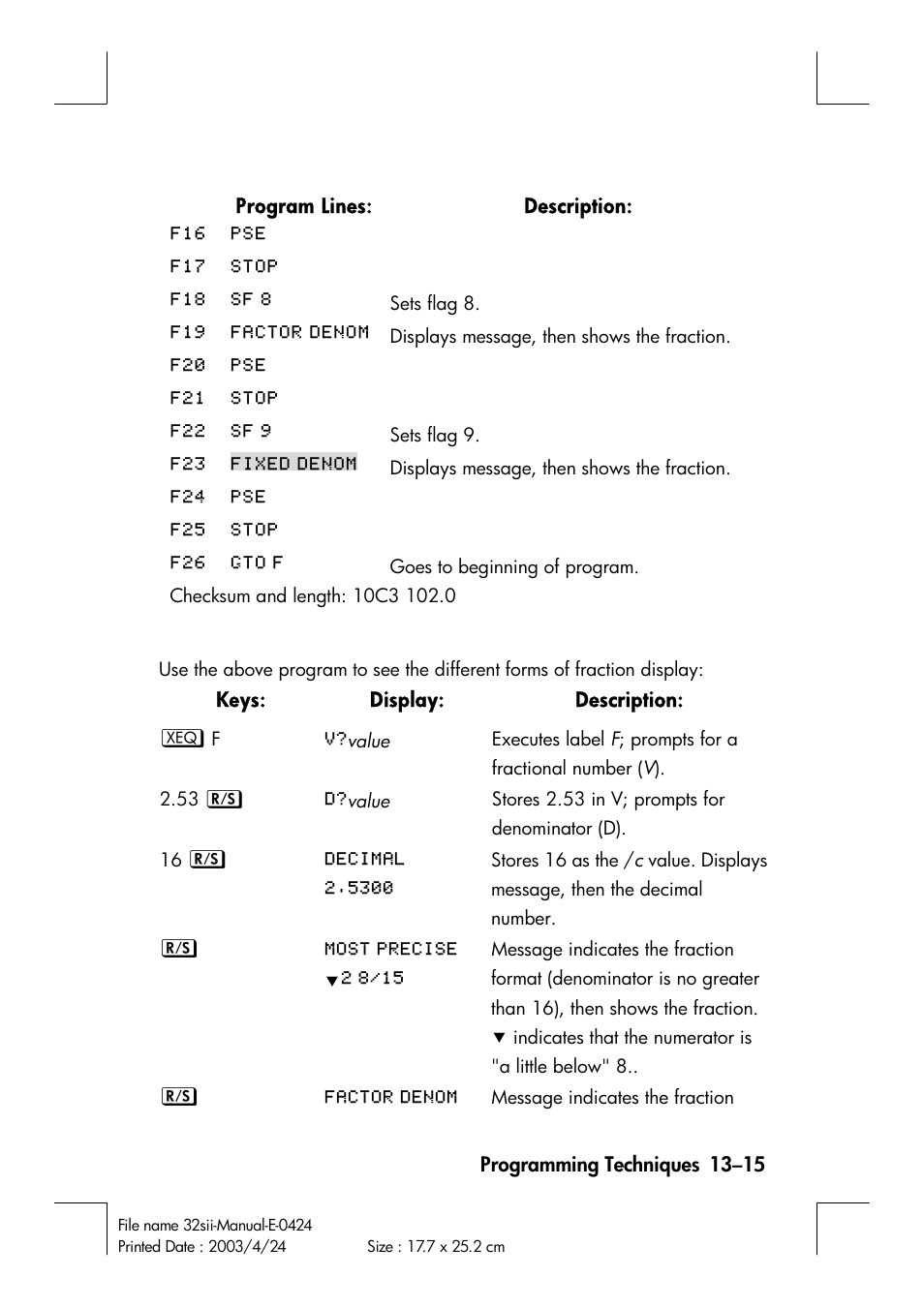 HP 32SII User Manual | Page 205 / 376