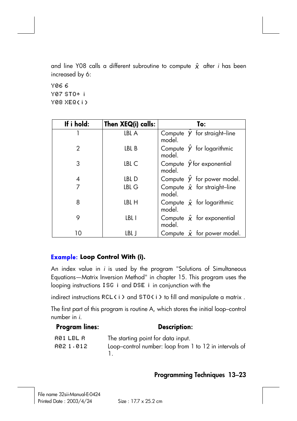 HP 32SII User Manual | Page 213 / 376