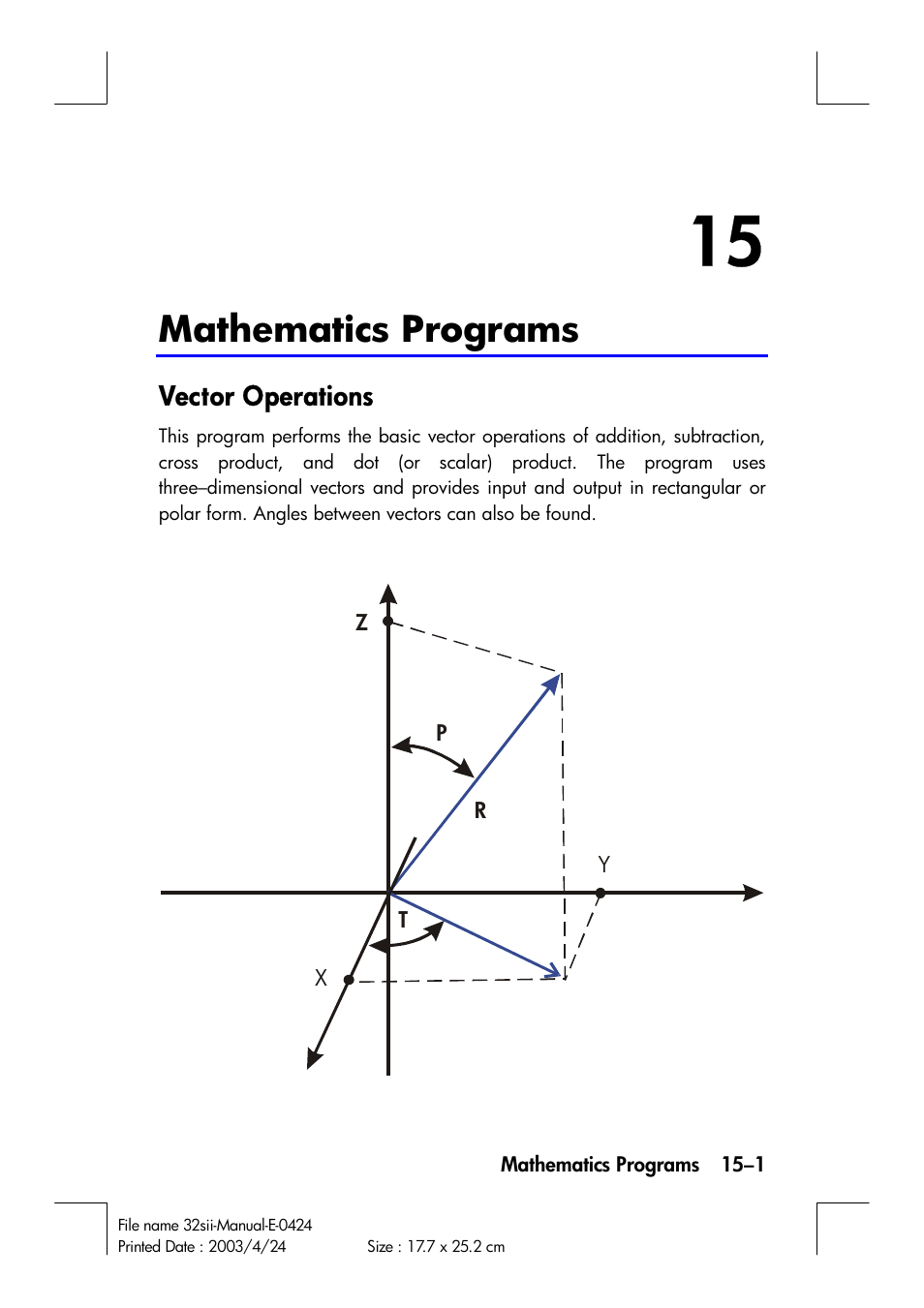 Mathematics programs | HP 32SII User Manual | Page 227 / 376