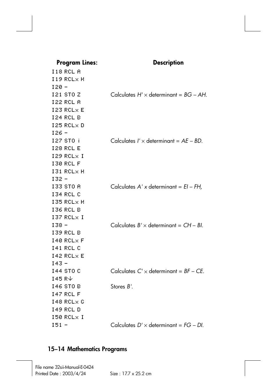 HP 32SII User Manual | Page 240 / 376
