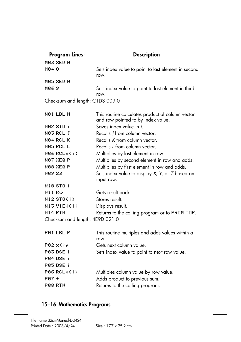 HP 32SII User Manual | Page 242 / 376